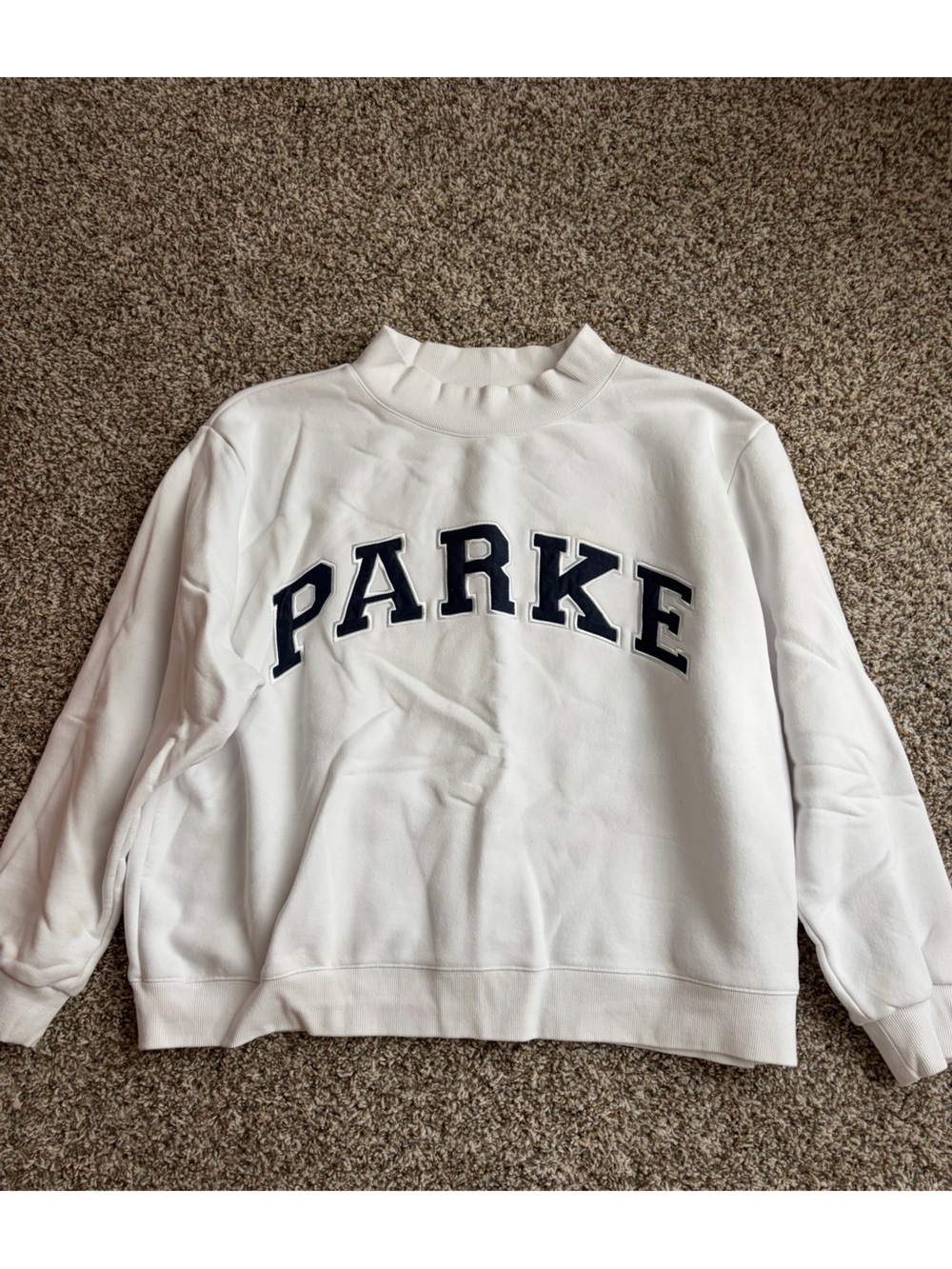 PARKE White And Denim Mockneck
